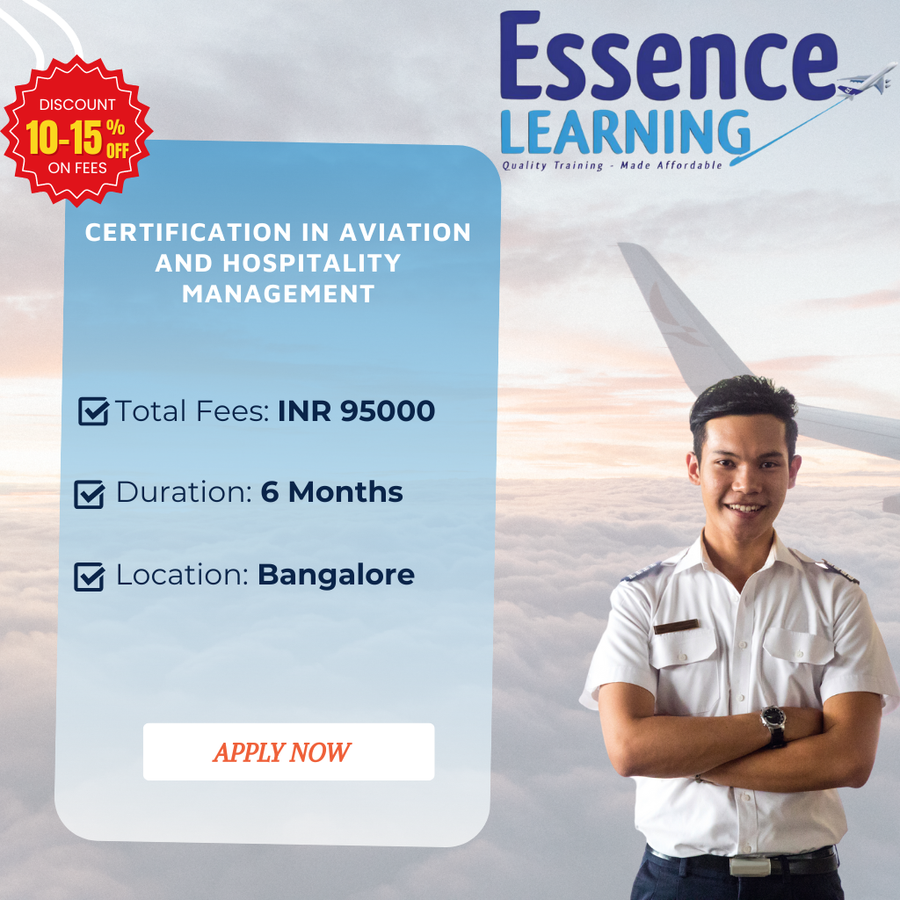 Certification in Aviation & Hospitality Management at Essence Learning, Bengaluru/Bangalore